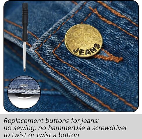 100 PCS Button Button Buttening Butting Button ، أزرار الجينز المعدنية 17 مم No-Sew Nailess أزرار استبدال قابلة للاستبدال للجينز in Saudi Arabia