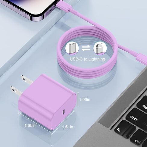 iPhone Fast Charging Block with 10ft Cable, 3Pack for Apple Certified Wall Charger Plug and USB C to Lightning Cord Long, Type C Power Adapter Cube Brick for Apple iPhone 14 Pro Max/13 Pro/12 Mini/11 in Saudi Arabia