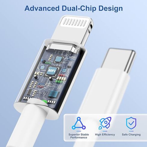 iPhone Fast Charging Block with 10ft Cable, 3Pack for Apple Certified Wall Charger Plug and USB C to Lightning Cord Long, Type C Power Adapter Cube Brick for Apple iPhone 14 Pro Max/13 Pro/12 Mini/11 in Kuwait