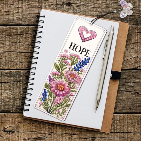 pigpigboss 3 Pieces Acrylic Cross Flower Diamond Painting Bookmark Kit, Religious Cross Diamond Art Bookmark with Butterfly Pendant, Daisy Flower Book Marks for Adult Beginner Book Decor in Saudi Arabia