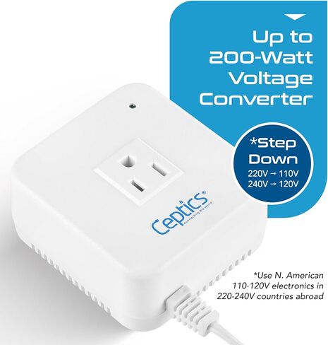 Ceptics UK Travel Adapter Plug - with 2 USB + USA Socket Input - Type G - Ultra Compact - Safe Grounded Perfect for Cell Phones, Laptops, Camera Chargers in Kuwait