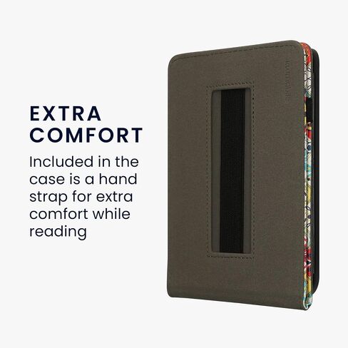 kwmobile Cover Compatible with Kobo Clara 2E / Tolino Shine 4 Case - Stand + Strap - Travel Black/Multicolor in Saudi Arabia