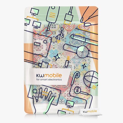 kwmobile Cover Compatible with Kobo Clara 2E / Tolino Shine 4 Case - Stand + Strap - Travel Black/Multicolor in Saudi Arabia