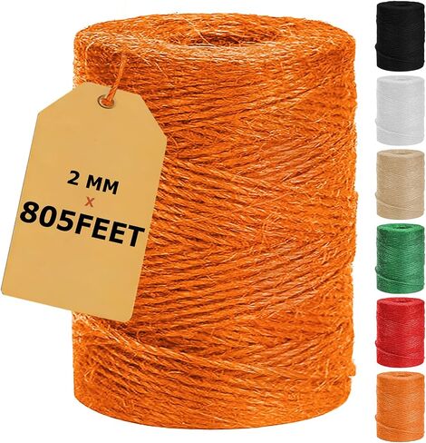 Vanhench White Twine String 805ft، Halloween Spider Web Decor، حبل الجوت حبل الخبازين، سلسلة بيضاء للحرف اليدوية، خيوط تغليف الهدايا، ديكور المنزل، ديكور الزفاف، ديكور فني (بيج) in Kuwait
