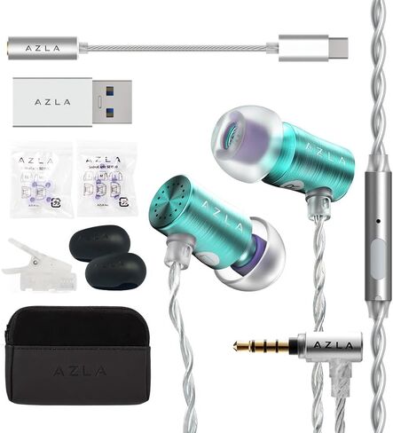 AZLA AZEL Edition G Gen 2 Wired Gaming in-Ear Earbud Headphones with Mic, 3.5mm Jack, USB-C to 3.5mm Adapter, USB-A to USB-C Converter, Black (Black) in Kuwait