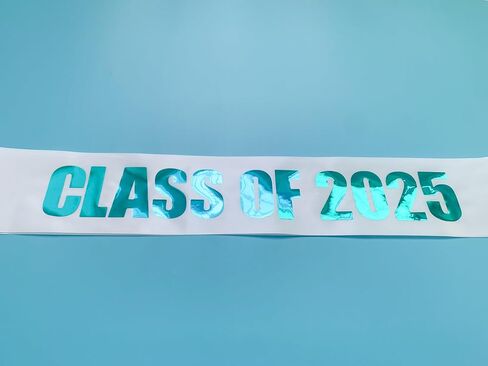 Class of 2025 Sash, 2PCS Blue Sash with Silver Foil Letters Cheerleader Senior Sash 2025 for Graduation Party Supplies Blue Silver 2pcs in Kuwait