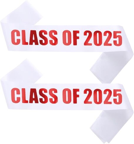 Class of 2025 Sash, 2PCS Blue Sash with Silver Foil Letters Cheerleader Senior Sash 2025 for Graduation Party Supplies Blue Silver 2pcs in Kuwait