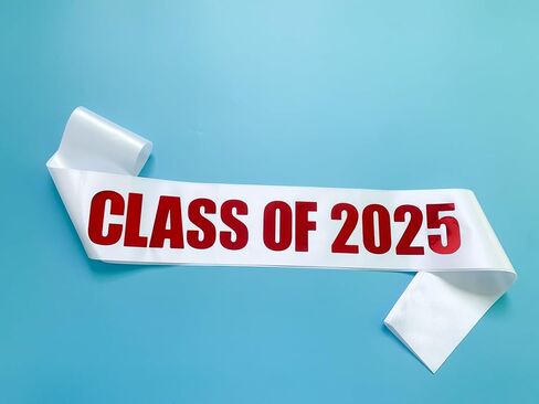 Class of 2025 Sash, 2PCS Blue Sash with Silver Foil Letters Cheerleader Senior Sash 2025 for Graduation Party Supplies Blue Silver 2pcs in Kuwait