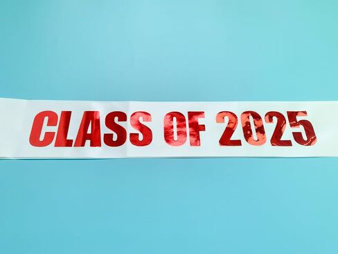 Class of 2025 Sash, 2PCS Blue Sash with Silver Foil Letters Cheerleader Senior Sash 2025 for Graduation Party Supplies Blue Silver 2pcs in Kuwait