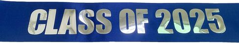Class of 2025 Sash, 2PCS Blue Sash with Silver Foil Letters Cheerleader Senior Sash 2025 for Graduation Party Supplies Blue Silver 2pcs in Kuwait