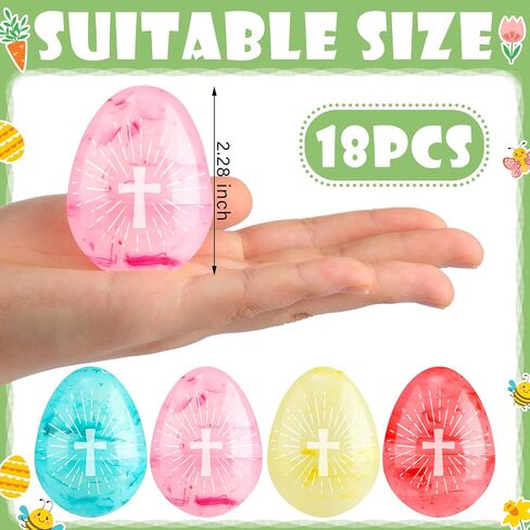 72 Pcs Marble Religious Easter Eggs Bulk Plastic Empty Fillable Cross Eggs Christian Gifts for Easter Egg Hunt Basket Stuffers Sunday School Party Favors in Saudi Arabia