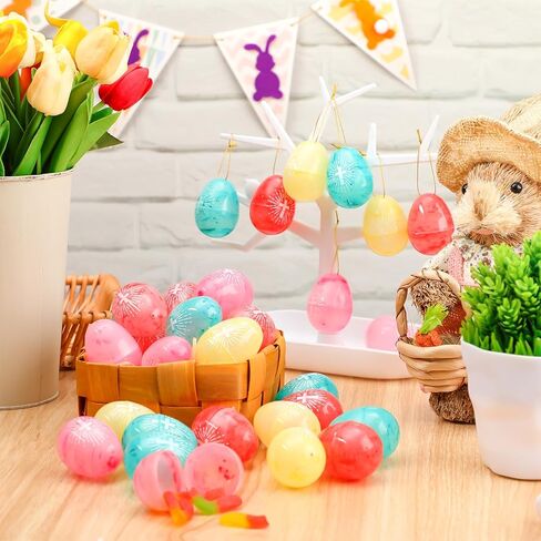 72 Pcs Marble Religious Easter Eggs Bulk Plastic Empty Fillable Cross Eggs Christian Gifts for Easter Egg Hunt Basket Stuffers Sunday School Party Favors in Saudi Arabia