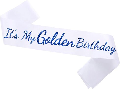 It’s My Golden Birthday Sash,Birthday Sash for Women Gold Glitter Letter Birthday Gifts for Girls Happy Birthday Party Decoration,White Gold in Saudi Arabia