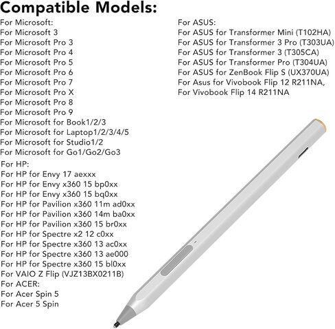 Tilt Pen for HP Laptop, Rechargeable MPP 2.0 Tilt Pen for HP Envy 17 aexxx Spectre x2 12 c0xx, x360 11m ad0xx, Spectre x2 12 c0xx, 4096 Pressure (Black) in Saudi Arabia