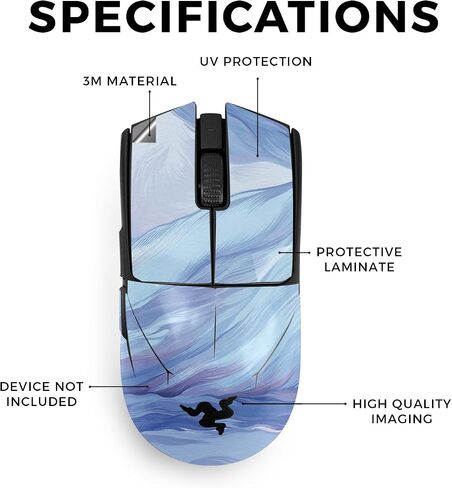 Carbon Fiber Mouse Skin Compatible with Razer Viper V3 Pro - Visionary - Premium 3M Vinyl Protective Wrap Decal Cover - Easy to Apply | Crafted in The USA by MightySkins in Saudi Arabia