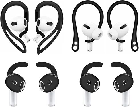 ALXCD Ear Hooks Compatible with AirPods 4 4th Gen, 1 Pair Anti-Slip Adjustable Soft TPU Earhook, 2 Pairs Silicon Ear Tips Hook, 1 Pair Silicon Ear Hook, Compatible with AirPods 4 1ch+1h+2s White in Saudi Arabia