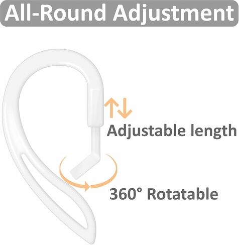 ALXCD Ear Hooks Compatible with AirPods 4 4th Gen, 1 Pair Anti-Slip Adjustable Soft TPU Earhook, 2 Pairs Silicon Ear Tips Hook, 1 Pair Silicon Ear Hook, Compatible with AirPods 4 1ch+1h+2s White in Saudi Arabia