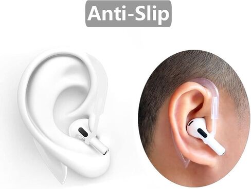 ALXCD Ear Hooks Compatible with AirPods 4 4th Gen, 1 Pair Anti-Slip Adjustable Soft TPU Earhook, 2 Pairs Silicon Ear Tips Hook, 1 Pair Silicon Ear Hook, Compatible with AirPods 4 1ch+1h+2s White in Saudi Arabia