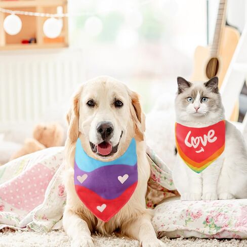 2Pcs Spring Dog Bandanas Boy, Reversible Paw Print Triangle Scarf for Dogs Premium Durable Fabric with Adjustable Neck Fit for Pets Cat in Saudi Arabia