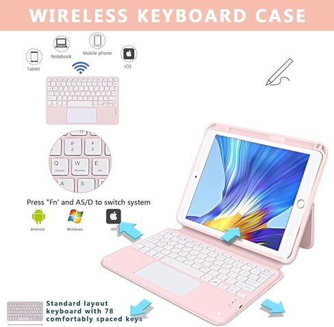 iPad Air 5th/4th Gen Keyboard Case with trackpad, Support iPad Air 11 inch M2 Pro 11"- Detachable Case 10.9/11 inch with Pencil Holder (Black, iPad Air 11 inch M2 2024/iPad Air5/Air4/Pro11) in Saudi Arabia