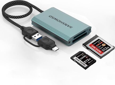 CFexpress Type B and SD 4.0 UHS-II Dual-Slot Memory Card Reader, 10Gbps USB 3.2 Gen 2 CF Card Reader, for Professional Filmmakers, Photographers, Compatible with Windows/Mac/Linux/Android in Saudi Arabia