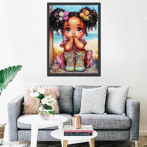 Tucocoo African Girl with Big Hair Jigsaw Puzzles for Adults 1000 Pieces, Streets Art Puzzles Colorful DIY Crafts Puzzles for Home Decoration Gifts, Family Challenging Puzzle Perfect for Game Nights in Kuwait