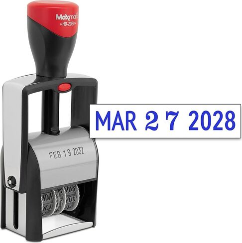 MaxMark Heavy Duty Date Stamp, Large Date Size - Exclusive 12-Year Band - Black Ink in Kuwait