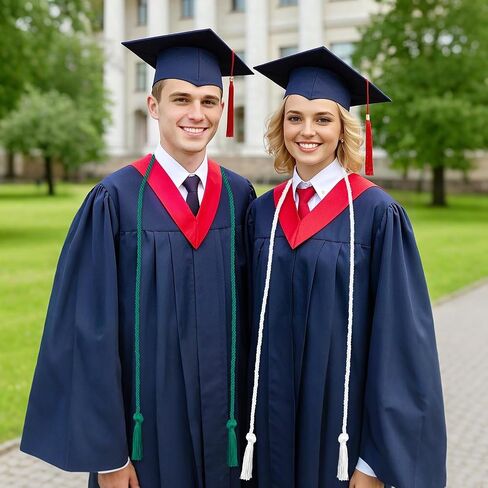 HOVEOX 2 Pieces Graduation Honor Cords Graduation Cords Honor Cords Graduation Honor Cords with Tassel for Graduation Students (2, Green and White) in Saudi Arabia