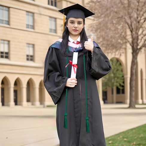HOVEOX 2 Pieces Graduation Honor Cords Graduation Cords Honor Cords Graduation Honor Cords with Tassel for Graduation Students (2, Green and White) in Saudi Arabia