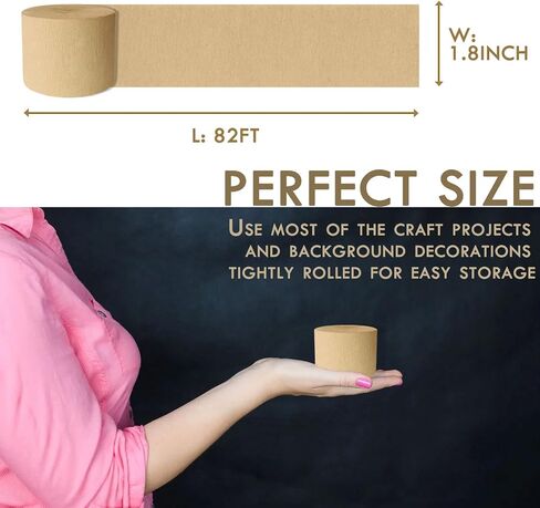 8 Rolls Crepe Paper Streamers 656ft, Pack of 2 Colors Brown Party Steamers Set for Party Decoration Wedding Birthday Baby Shower (1.8 Inch x 82 Ft/Roll) in Saudi Arabia