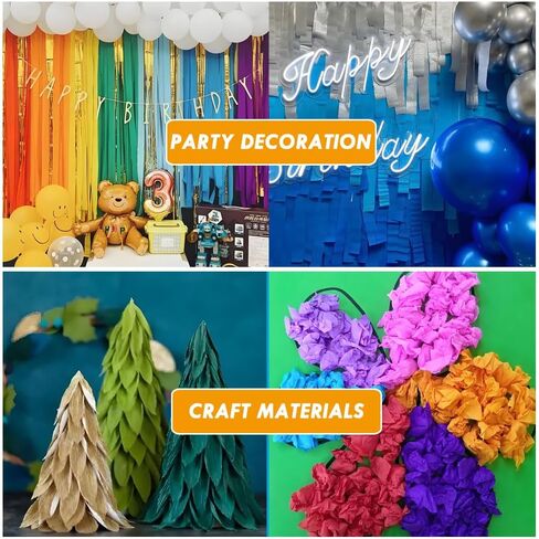 8 Rolls Crepe Paper Streamers 656ft, Pack of 2 Colors Brown Party Steamers Set for Party Decoration Wedding Birthday Baby Shower (1.8 Inch x 82 Ft/Roll) in Saudi Arabia