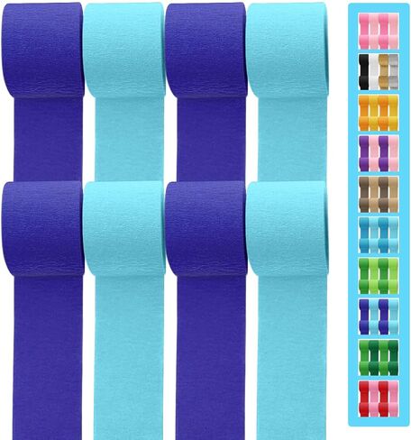 8 Rolls Crepe Paper Greats 656ft ، حزمة من 2 ألوان براون الحفلات الباخرة المحددة لزخرفة الحفلات عيد ميلاد زفاف الطفل (1.8 بوصة × 82 قدم/لفة) in Saudi Arabia