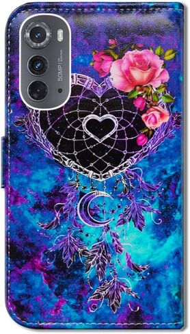 Case for Motorola Edge 2022, Mandala Flower Space Leather Flip Phone Case Wallet Cover with Card Slot Holder Kickstand for Moto Motorola Edge 2022 in Kuwait