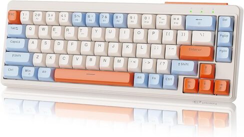 MANBASNAKE 60% Wireless Gaming Keyboard Tri-Modes 2.4GHz/BT/USB-C Wired Rechargeable Backlit 67 Keys Tri-Color PBT keycaps Mechanical Feeling Ultra-Compact Keyboard for PC Laptop Grey in Kuwait
