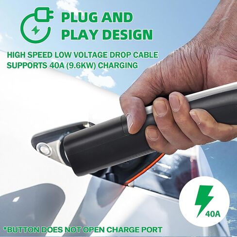 كابل تمديد شاحن Tesla EV موديل Tesla 3/X/Y/S 20' 40A؛ 99.9% نحاس عالي الطاقة 40A من تسلا إلى وصلة شحن تسلا. قم بتمديد شاحن Tesla العالمي بمقدار 20 قدمًا وشحنه بسرعة 40 أمبير TT in Kuwait