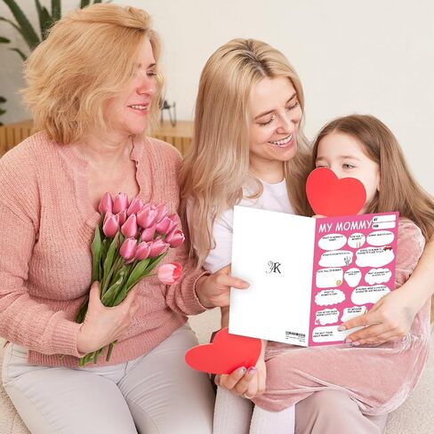 YiKaLus Mother's Day Card to My Mom,Romantic Mothers Day Gifts for Women,Mother's Day Greeting Cards for Mom from Daughter Son,Lovey Gift Idea for Her in Saudi Arabia