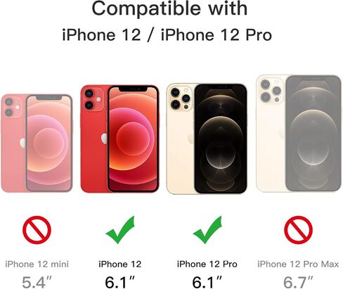 JETech Matte Case for iPhone 12/12 Pro 6.1-Inch, Shockproof Military Grade Drop Protection, Frosted Translucent Back Phone Cover, Anti-Fingerprint (Black) in Kuwait