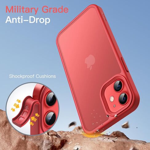 JETech Matte Case for iPhone 12/12 Pro 6.1-Inch, Shockproof Military Grade Drop Protection, Frosted Translucent Back Phone Cover, Anti-Fingerprint (Black) in Kuwait