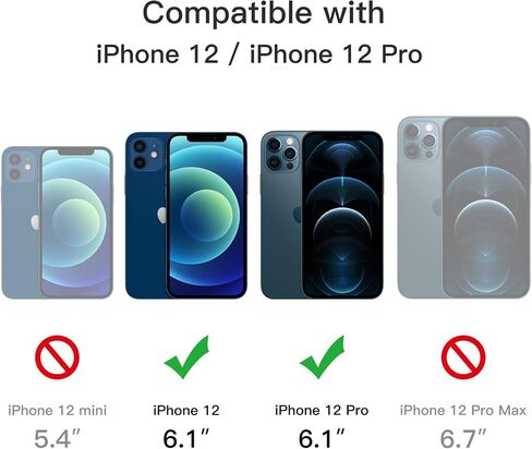 JETech Matte Case for iPhone 12/12 Pro 6.1-Inch, Shockproof Military Grade Drop Protection, Frosted Translucent Back Phone Cover, Anti-Fingerprint (Black) in Kuwait