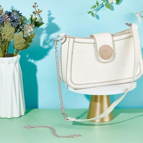 UniCraftale 2pcs سلسلة موسع الأكياس 7.87 "Platinum Handbag حزام السوار موسع سلسلة محفظة سوار سوارس سلاسل أكياس مع مشابك دوارة الاستبدال أكياس للنساء محفظة حقائب اليد لوازم أكياس in Saudi Arabia