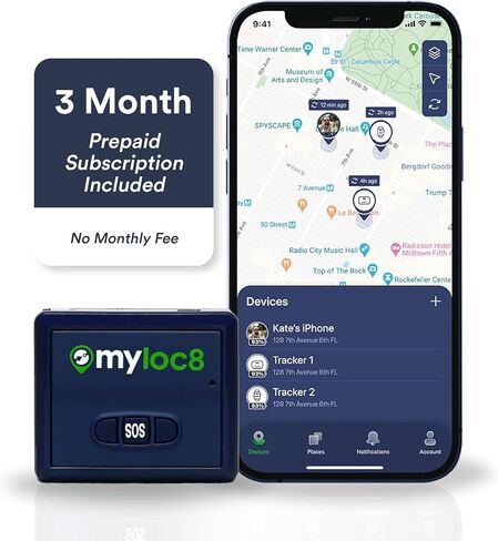 GPS Tracker from MyLoc8 - Universal for Vehicles, Trucks, Trailers, Bikes, Cars, Luggage and Loved Ones, Long Battery Life, Live Location Globally, 4G LTE SIM Included, Subscription Required in Saudi Arabia