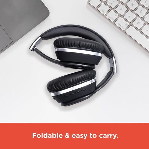 RadioShack Noise-Cancelling Over-Ear Headphones, Wireless Bluetooth Headphones with 400MAH Battery, Gray in Kuwait