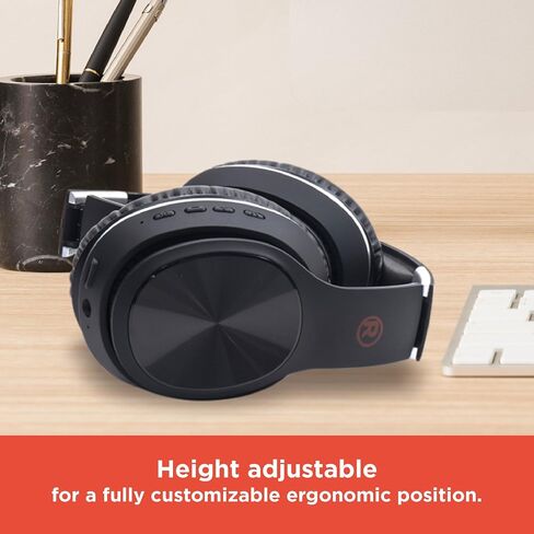 RadioShack Noise-Cancelling Over-Ear Headphones, Wireless Bluetooth Headphones with 400MAH Battery, Gray in Kuwait