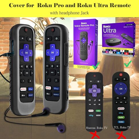 علبة Roku Voice Remote Pro ، تغطية لسماعات الرأس Roku عن بُعد قابلة لإعادة الشحن. in Kuwait