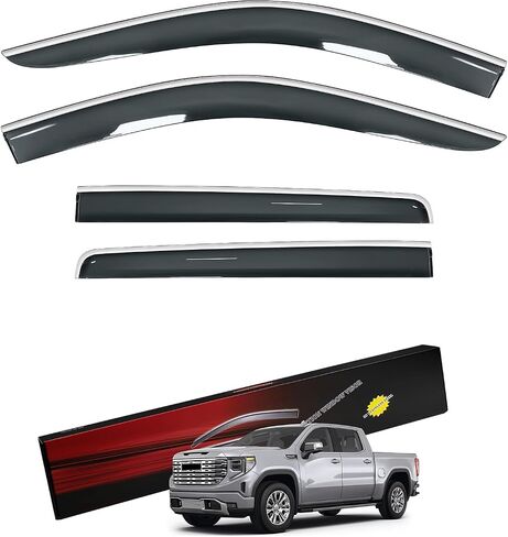 واقيات المطر متوافقة مع Toyota 4Runner 2010-2023 منحرفات النوافذ الجانبية، واقيات المطر، واقيات المطر، واقيات المطر خارج القناة، حاجب فتحة التهوية - 4 قطع in Kuwait