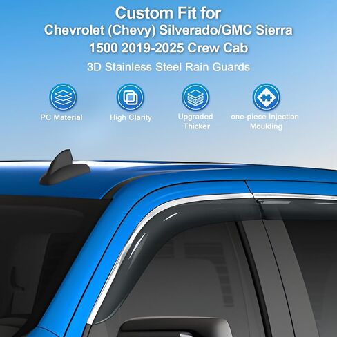 واقيات المطر متوافقة مع Toyota 4Runner 2010-2023 منحرفات النوافذ الجانبية، واقيات المطر، واقيات المطر، واقيات المطر خارج القناة، حاجب فتحة التهوية - 4 قطع in Kuwait