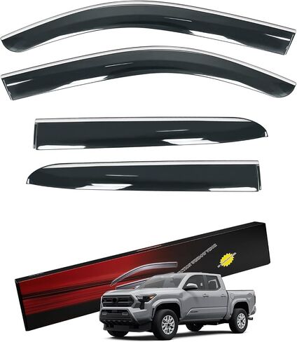 واقيات المطر متوافقة مع Toyota 4Runner 2010-2023 منحرفات النوافذ الجانبية، واقيات المطر، واقيات المطر، واقيات المطر خارج القناة، حاجب فتحة التهوية - 4 قطع in Kuwait