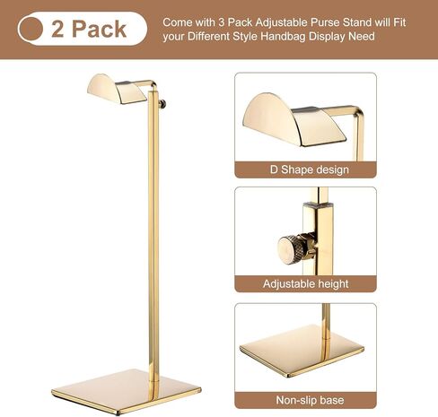 UXCELL PRES DISPLAY STAND SET 2 Pack Metal Right Right Handbag Rack Rack Single Hook Rack For Boutique Store - Silver in Saudi Arabia