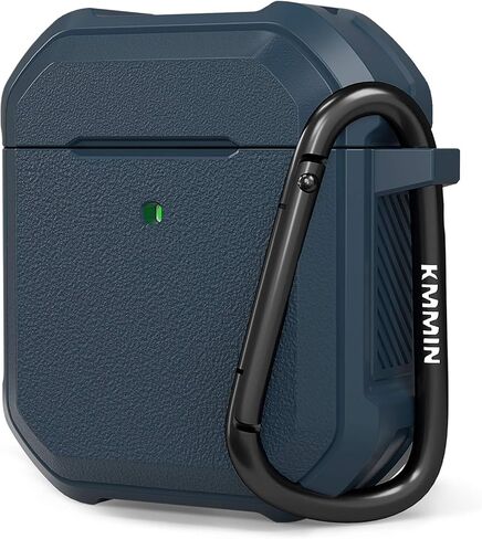 Airpods Case Cover, Ztacking Airpods 2 & 1 Protective Hard Case Rugged Full-Body Shockproof with Keychain Front LED Visible Designed for Airpod Case 2nd Generation - Black in Saudi Arabia