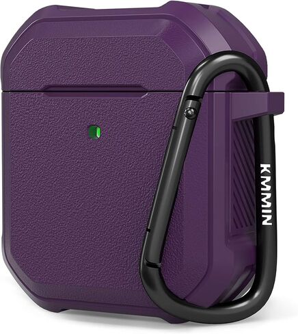 Airpods Case Cover, Ztacking Airpods 2 & 1 Protective Hard Case Rugged Full-Body Shockproof with Keychain Front LED Visible Designed for Airpod Case 2nd Generation - Black in Saudi Arabia
